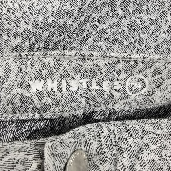 WHISTLES 34 Leopard Print Skinny Jeans Ivory Silver Trousers W34 L27 Ankle - Picture 7 of 10